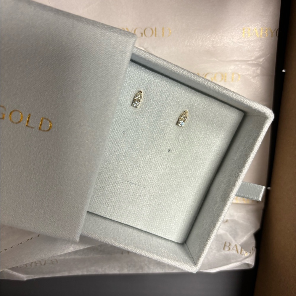 Baby Gold Diamond Duo studs from Baby Gold - Picture 7 of 7